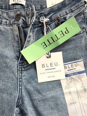BLEU Petite Wide Leg Jeans in Light Blue Denim